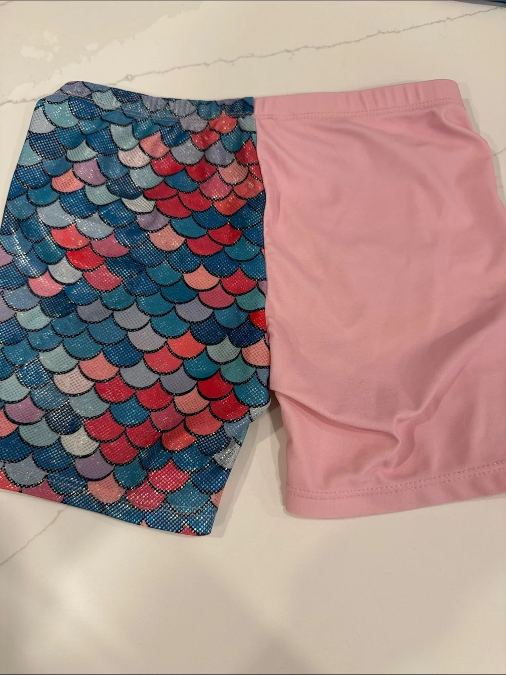 Girls size 7/8 Swim Suit, Rash Guard and Matching Swim Shorts